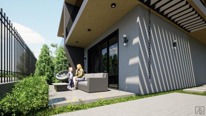 Örnekköy İkiz Villa Projesi peyzaj ve sosyal yaşam alanı (3/4)